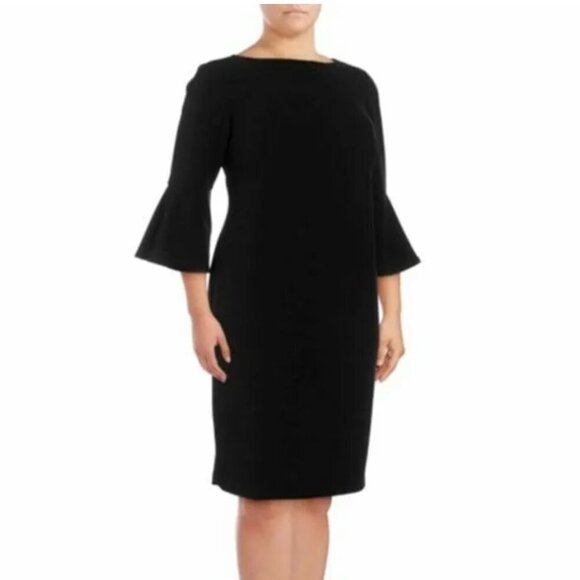 Calvin Klein Black Dress with flared sleeves sz 8 - Picture 7 of 7